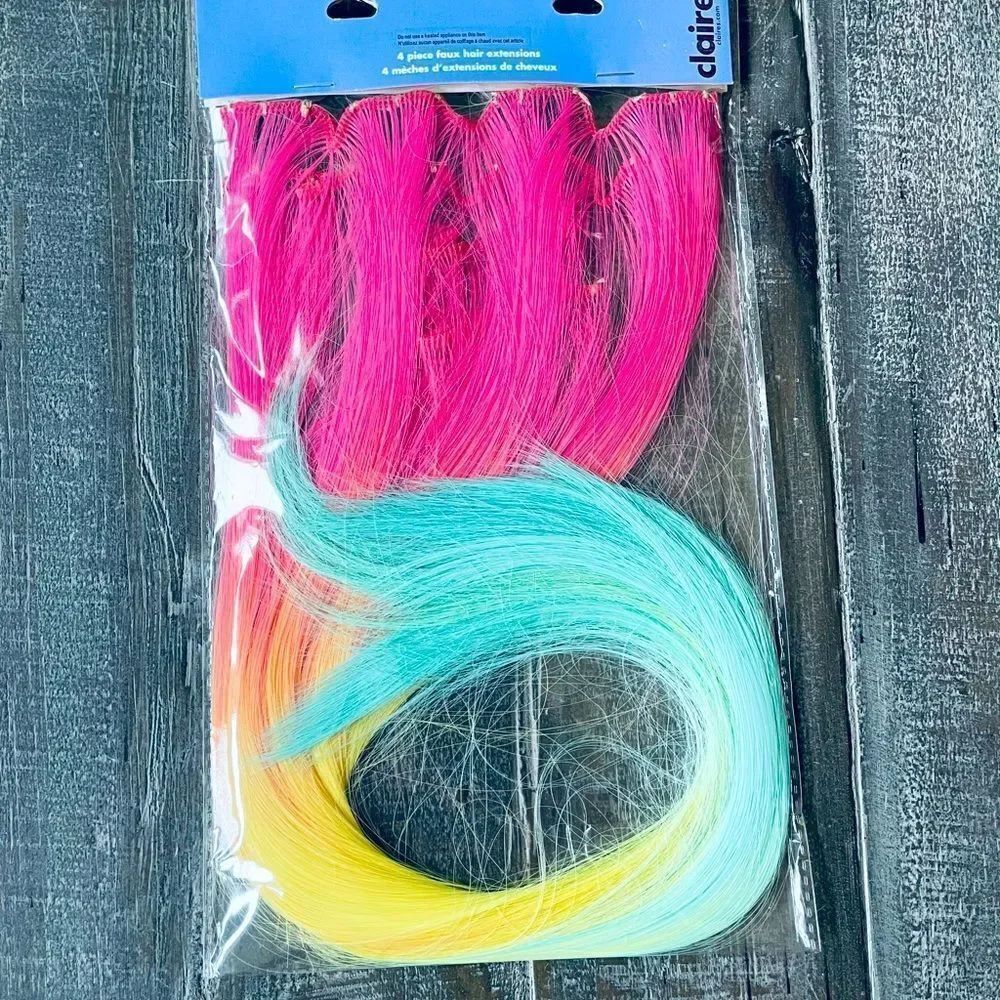 Rainbow Neon Pastel Claire’s Hair Extensions